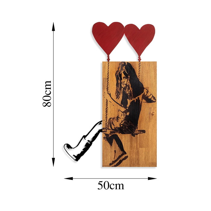 Wallity Banksy - 18 Escultura de pared de madera y metal Nogal y Negro Wallity Banksy - 18 Escultura de pared de madera y metal Nogal y Negro